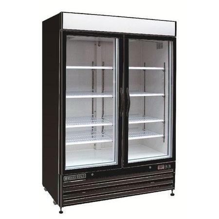 MAXX COLD Refrigerator 48 cu.ft., DBL Slide Dr, Comm. Merchandiser, Black/Glass MXM2-48RSB